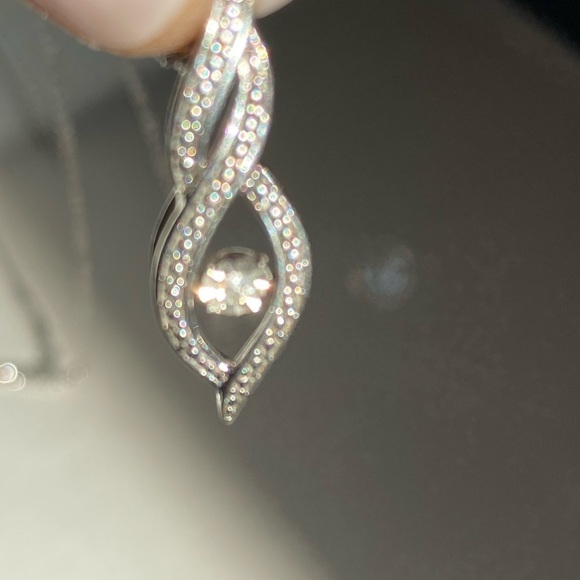GENUINE Diamond necklace 925 Sterling silver - Picture 12 of 15